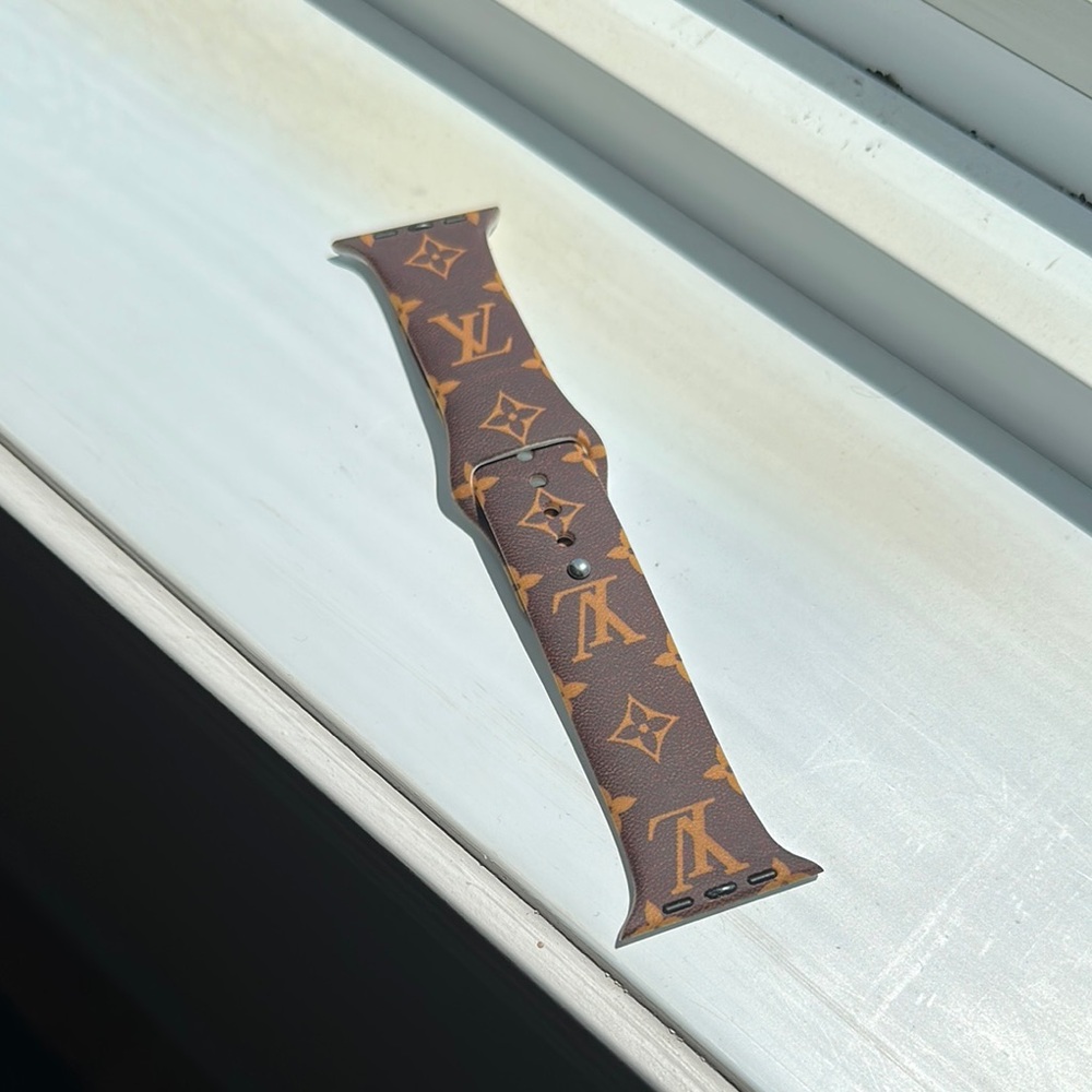 Louis Vuitton Tan and Brown Monogram Watch Band silicone